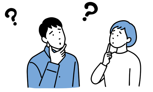 悩む男女のイラスト