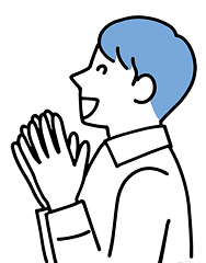 喜ぶ男性