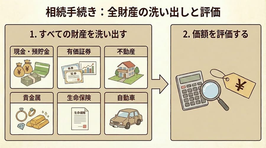 自動車相続でやることまとめ_全財産の洗い出しと評価