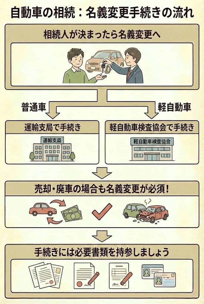 自動車相続でやることまとめ_名義変更手続きの流れ